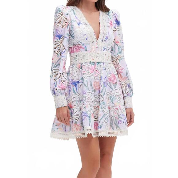 PATBO Dresses & Skirts - NEW PATBO amaryllis embroidered mini dress in light blue